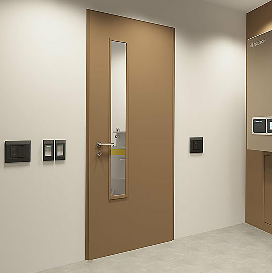 Противопожарная дверь 1-го типа эвакуационная полуторная остекленная — фото 9