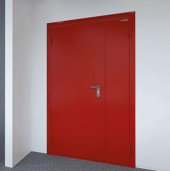 Противопожарная дверь EI-45 эвакуационная двупольная остекленная — фото 18