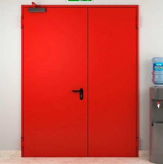 Противопожарная дверь EI-45 эвакуационная двупольная остекленная — фото 8