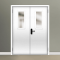 Противопожарная дверь EI-45 эвакуационная двупольная остекленная — миниатюра 5