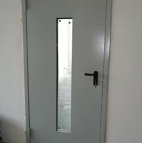 Противопожарная дверь EI-45 эвакуационная двупольная остекленная — фото 22