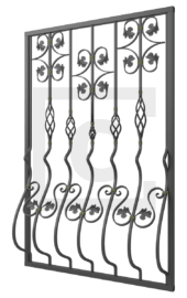 Решётка на окно дутая кованая 8-13