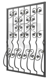 Решётка на окно дутая кованая 8-14