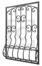 Решётка на окно дутая кованая 6-48