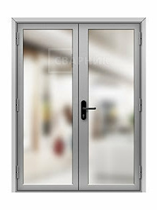 Противопожарная стеклянная дверь EIW-15 двупольная 1500×2100 мм