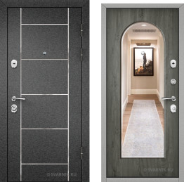 Дверь входная наружная в дом порошковая — шпон