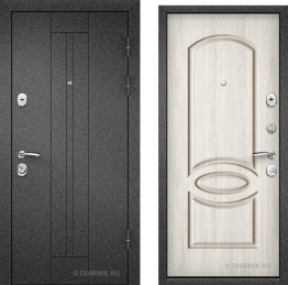 Дверь правая на дачу шпон черная-белая
