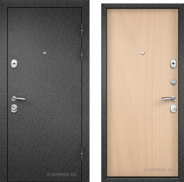 Дверь уличная на дачу с напылением наружного открывания