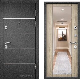 Дверь металлическая внутренняя на дачу порошковая — массив