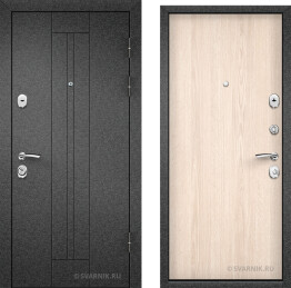 Дверь под ключ на дачу черный и белый дуб софт