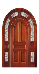 Одностворчатая входная дверь с витражом премиум класса для дома ДВ-521