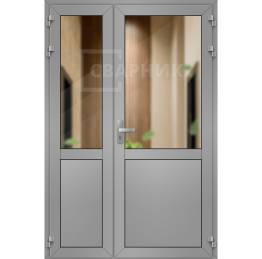 Алюминиевая дверь полуторная ДА-1224
