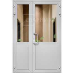 Входная дверь алюминиевая полуторная ДА-1205