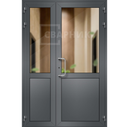 Полуторная алюминиевая входная дверь ДА-1207
