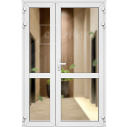 Полуторная дверь из алюминиевого профиля ДА-1227