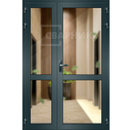 Дверь из алюминия полуторная ДА-1222