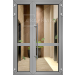 Дверь полуторная из алюминиевого профиля ДА-1191
