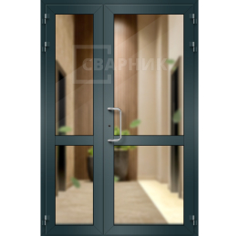 Входная дверь алюминиевая полуторная ДА-1192