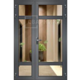 Полуторная алюминиевая входная дверь ДА-1194