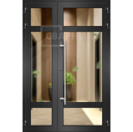 Полуторная дверь из алюминиевого профиля ДА-1214
