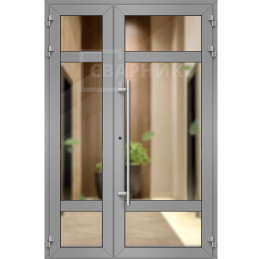 Дверь из алюминиевого профиля полуторная ДА-1197