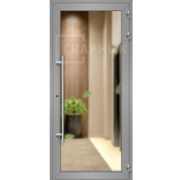 Дверь из алюминия распашная со стеклом ДА-984