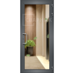Дверь алюминиевая уличная со стеклом ДА-1011