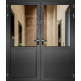 Входная дверь алюминиевая двустворчатая ДА-1105