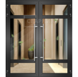 Входная алюминиевая дверь с импостом ДА-651