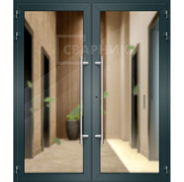 панорамная входная дверь из алюминия ДА-747