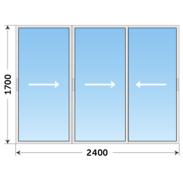 Окно сдвижное из алюминиевого профиля