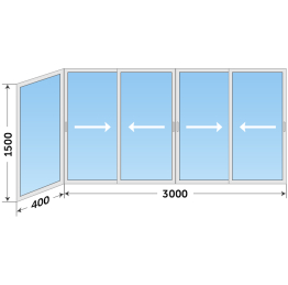 Сдвижное остекление из алюминиевого профиля готовое