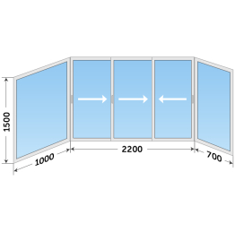 Раздвижное окно из алюминия с установкой