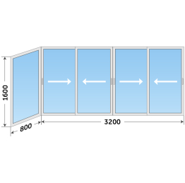 Алюминиевое окно Проведал p400 готовое
