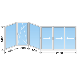 Окно раздвижное из алюминиевого профиля с установкой