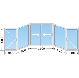 Сдвижное остекление из алюминиевого профиля с установкой