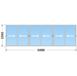 Раздвижное остекление из алюминия с установкой