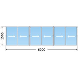 Алюминиевое окно сдвижное холодное