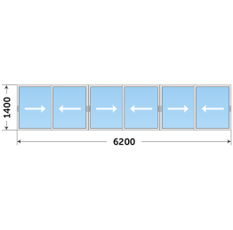 Сдвижное остекление с установкой