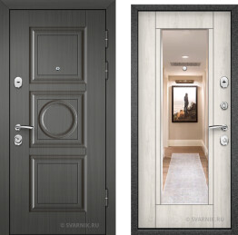 Дверь повышенной безопасности с зеркалом и установкой противосъемная шпон &#8212; шпон