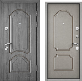 Дверь входная левая в коттедж шпон — массив
